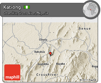 Shaded Relief 3D Map of Kationg