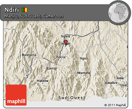 Shaded Relief 3D Map of Ndiri