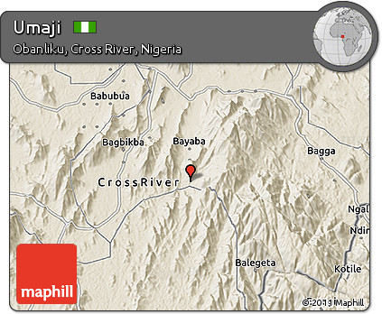 Shaded Relief 3D Map of Umaji