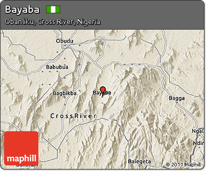 Shaded Relief 3D Map of Bayaba