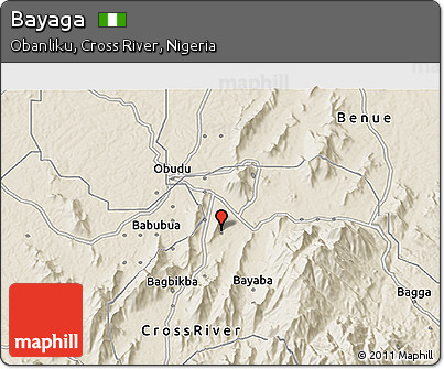 Shaded Relief 3D Map of Bayaga