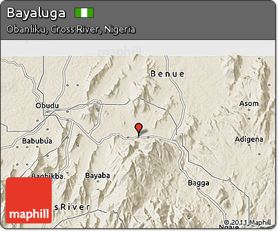 Shaded Relief 3D Map of Bayaluga