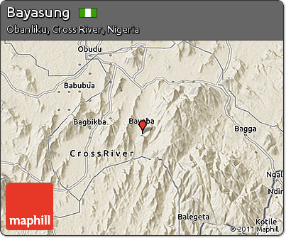 Shaded Relief 3D Map of Bayasung
