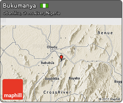 Shaded Relief 3D Map of Bukumanya