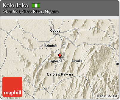 Shaded Relief 3D Map of Kakulaka