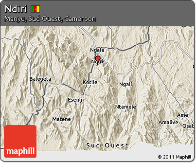 Shaded Relief 3D Map of Ndiri