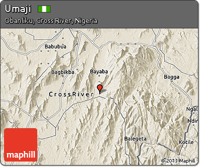 Shaded Relief 3D Map of Umaji