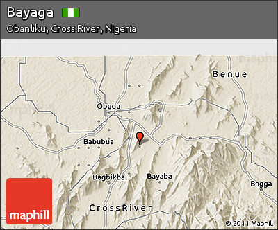 Shaded Relief 3D Map of Bayaga