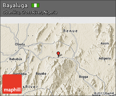 Shaded Relief 3D Map of Bayaluga