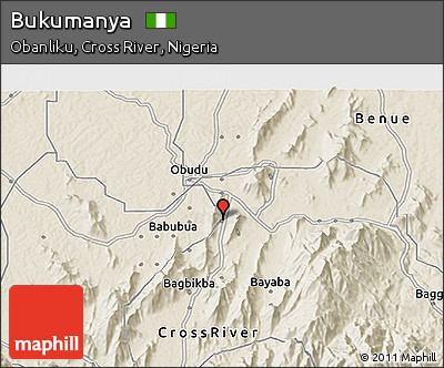 Shaded Relief 3D Map of Bukumanya