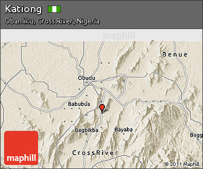 Shaded Relief 3D Map of Kationg