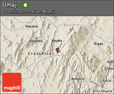 Shaded Relief 3D Map of Umaji