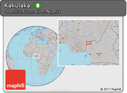 Gray Location Map of Kakulaka