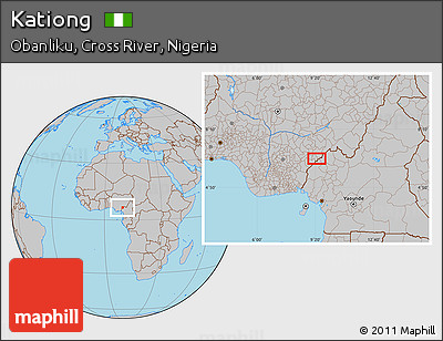 Gray Location Map of Kationg
