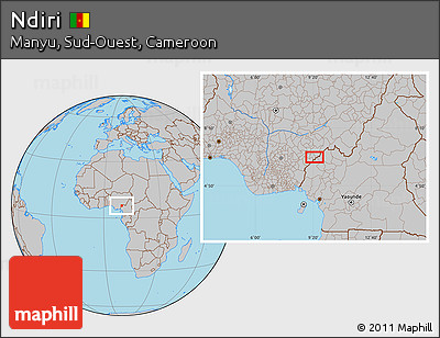 Gray Location Map of Ndiri