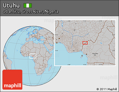 Gray Location Map of Utuhu