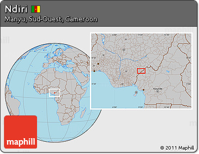 Gray Location Map of Ndiri