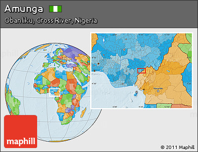 Political Location Map of Amunga