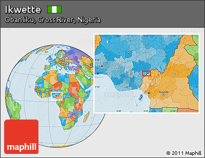 Political Location Map of Ikwette