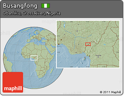 Savanna Style Location Map of Busangfong, hill shading