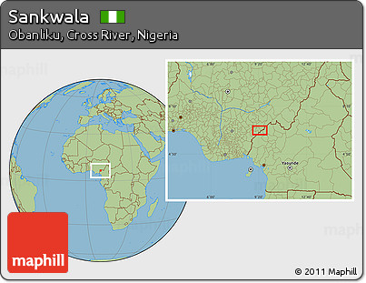 Savanna Style Location Map of Sankwala