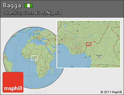 Savanna Style Location Map of Bagga