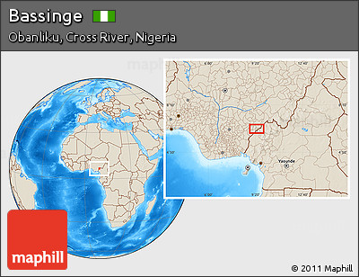Shaded Relief Location Map of Bassinge