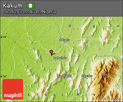 Physical Map of Kakum