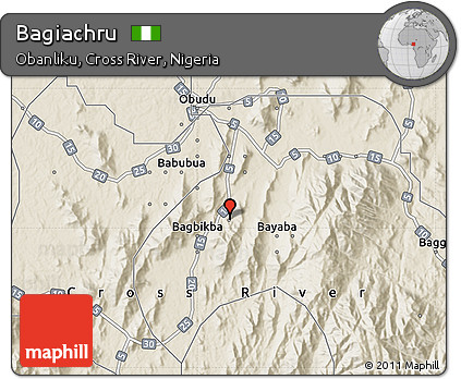 Shaded Relief Map of Bagiachru