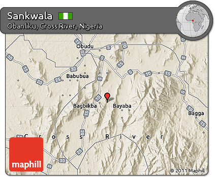 Shaded Relief Map of Sankwala