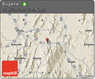 Shaded Relief Map of Bogene