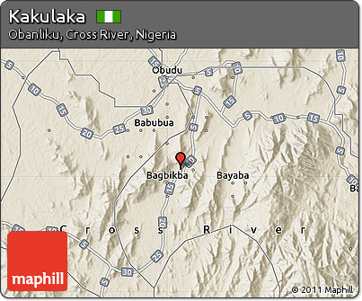 Shaded Relief Map of Kakulaka