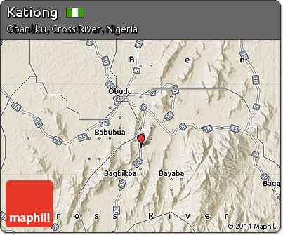 Shaded Relief Map of Kationg
