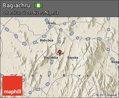 Shaded Relief Map of Bagiachru