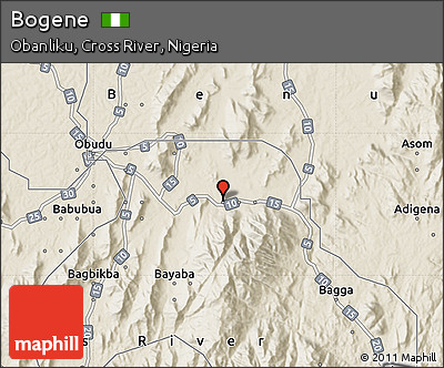 Shaded Relief Map of Bogene