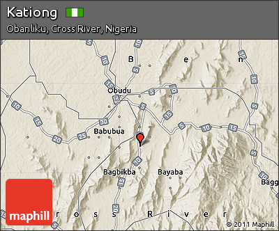 Shaded Relief Map of Kationg