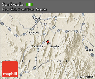 Shaded Relief Map of Sankwala