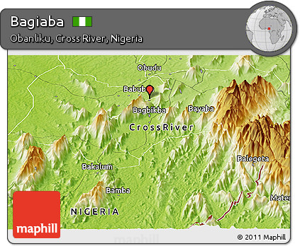 Physical Panoramic Map of Bagiaba
