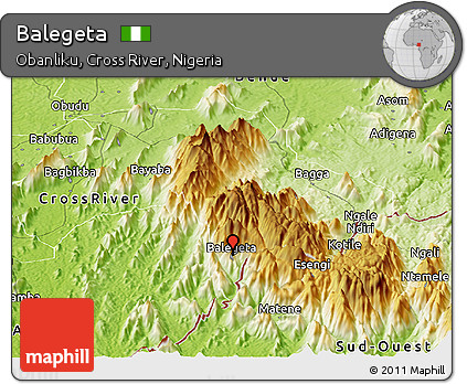 Physical Panoramic Map of Balegeta