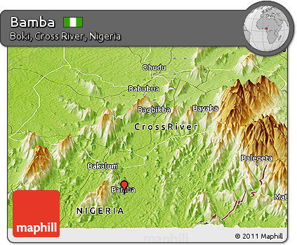 Physical Panoramic Map of Bamba