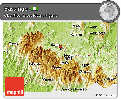 Physical Panoramic Map of Bassinge