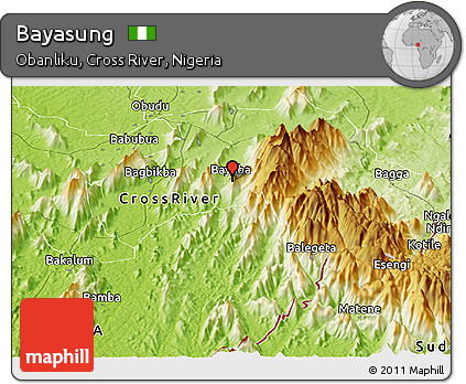 Physical Panoramic Map of Bayasung