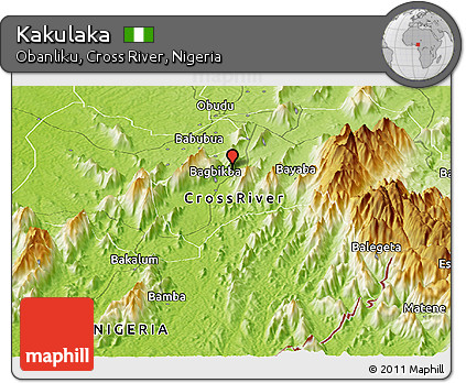 Physical Panoramic Map of Kakulaka
