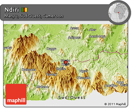 Physical Panoramic Map of Ndiri