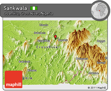 Physical Panoramic Map of Sankwala