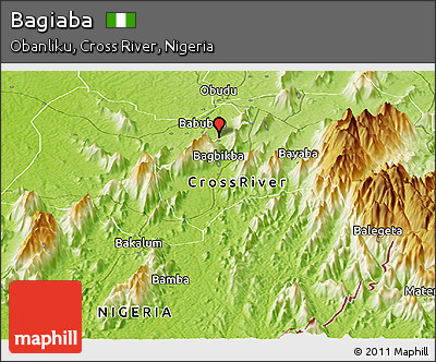 Physical Panoramic Map of Bagiaba
