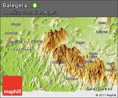 Physical Panoramic Map of Balegeta