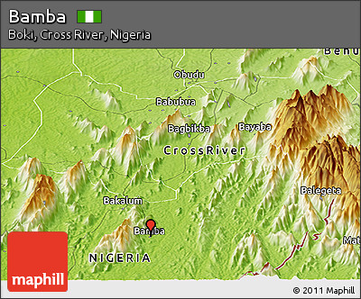 Physical Panoramic Map of Bamba