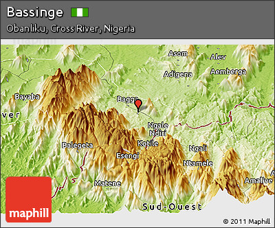 Physical Panoramic Map of Bassinge