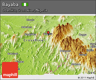 Physical Panoramic Map of Bayaba